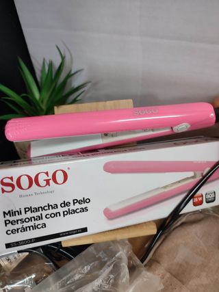 Mini Plancha Pelo Sogo SS-3800 - Rosa NUEVO