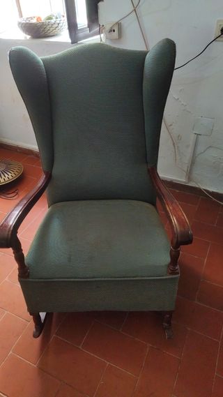 Butaca mecedora vintage verde