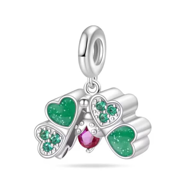 Charm abalorio Trébol Mariquita pulsera pandora