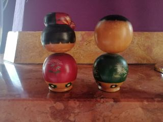 2 Bambole Kokeshi Giapponesi vintagw