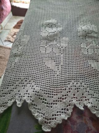 Tendina filet ricamo cotone bianco