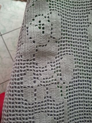 Tendina filet ricamo cotone bianco