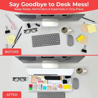 Pizarra blanca de escritorio de vidrio con soporte