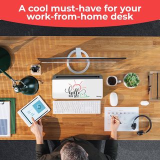 Pizarra blanca de escritorio de vidrio con soporte