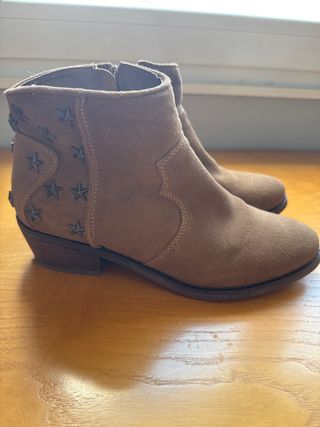 Botines marrón ante - Tacon bajo