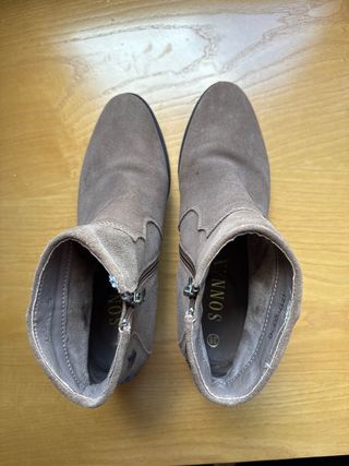 Botines marrón ante - Tacon bajo