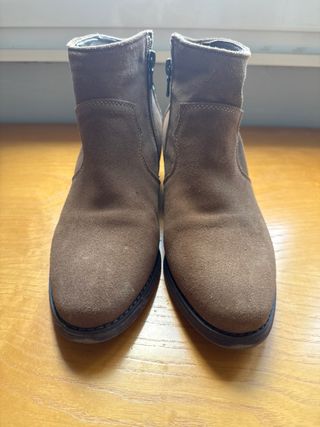 Botines marrón ante - Tacon bajo