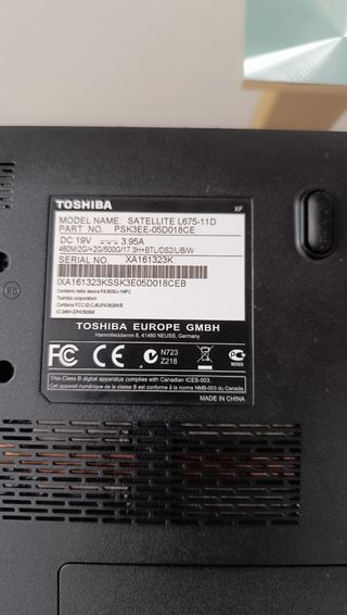 Portátil Toshiba Satellite L675-11D