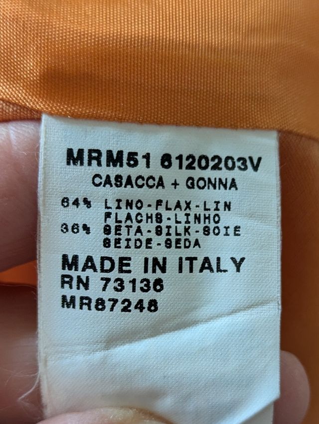 Tailleur Marina Rinaldi arancio tg 8