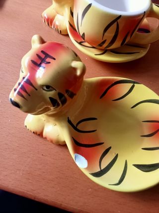 Tazzine caffè con piattino a forma TIGRE