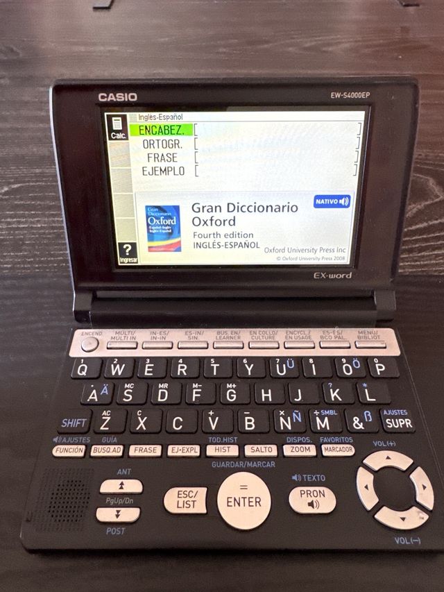 Traductor Casio EX-word: Inglés-Español