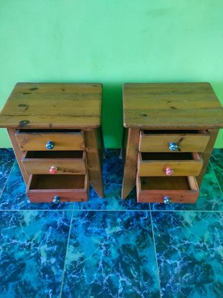 Mesitas noche madera maciza estilo mexicano