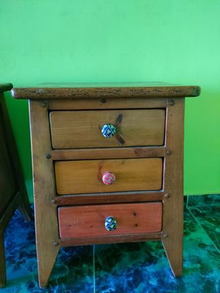 Mesitas noche madera maciza estilo mexicano