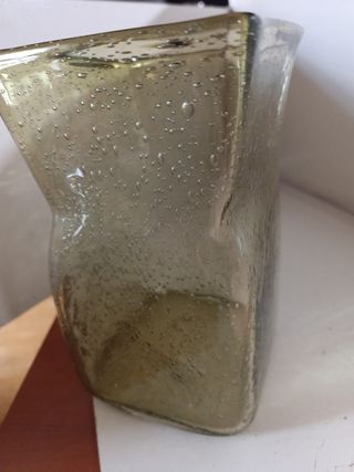 Jarrón Vidrio Soplado Verde Oliva