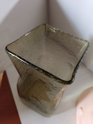 Jarrón Vidrio Soplado Verde Oliva