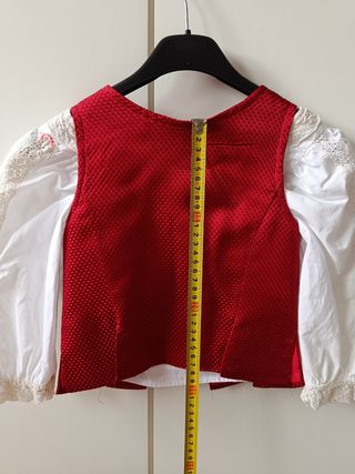 Justillo corpiño rojo y blusa