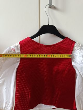 Justillo corpiño rojo y blusa