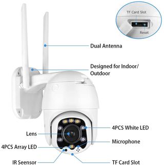 Cámara ip WiFi de vigilancia robotizada AOTTOM