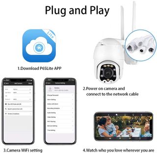 Cámara ip WiFi de vigilancia robotizada AOTTOM