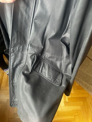 Abrigo hombre negro piel natural ovino - Talla 54
