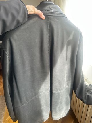 Abrigo hombre negro piel natural ovino - Talla 54