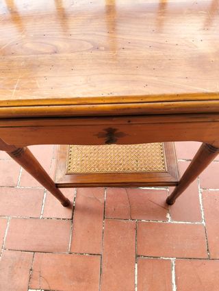 Mesita noche antigua de madera | Joyero.