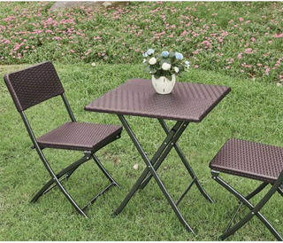 Set Tavolo Tavolino Pieghevole 62 x 62 cm + 2 Sedi