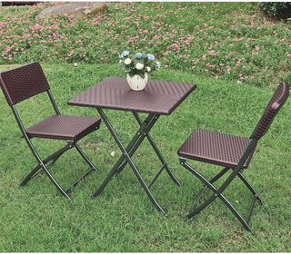 Set Tavolo Tavolino Pieghevole 62 x 62 cm + 2 Sedi