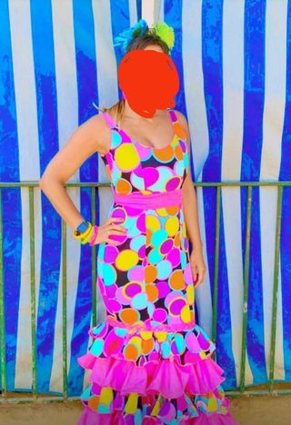 Traje Flamenca multicolor Talla 38