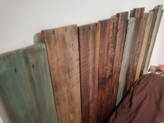 Cabecero cama madera multicolor