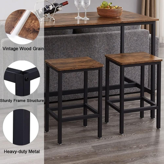 Tavolo Alto con 2 Sgabelli Sedie a Scomparsa per S