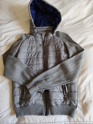 Chaqueta Puro Ego gris-azul talla L cremallera 