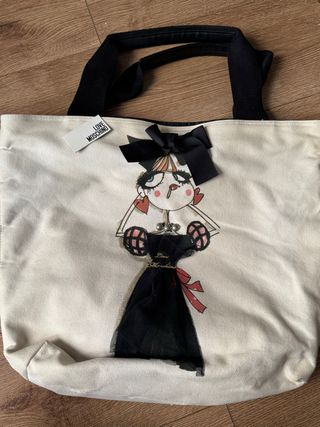 Bolsa Love Moschino  blanca con dibujos 