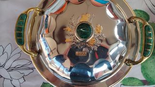 Vassoio acciaio inox oro 24K vintage