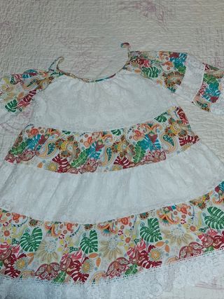 Vestito estivo bianco e multicolor