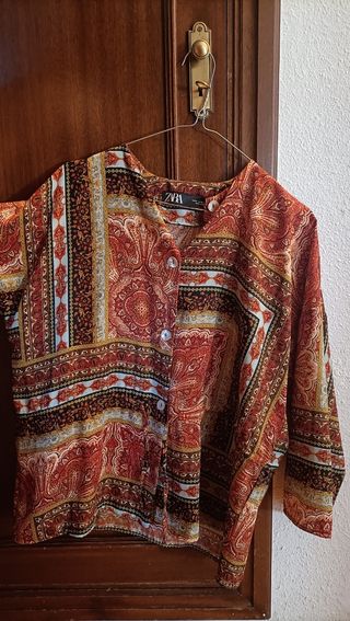 Camisa Zara multicolor estampada