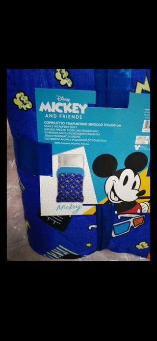 Copriletto estivo singolo mickey mouse 