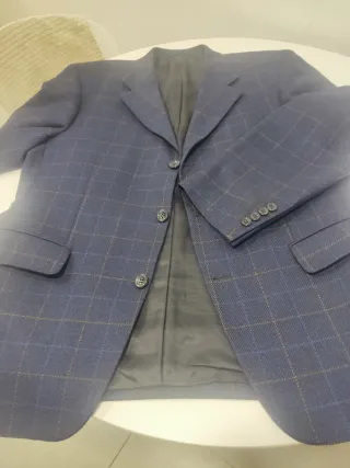 Americana de caballero, cuadros azules,talla M(50)