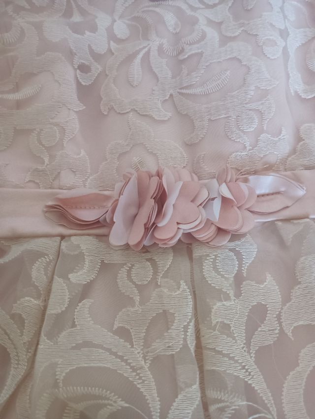 Vestido ceremonia rosa nude