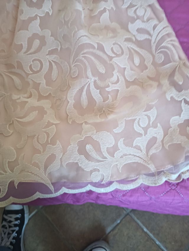 Vestido ceremonia rosa nude