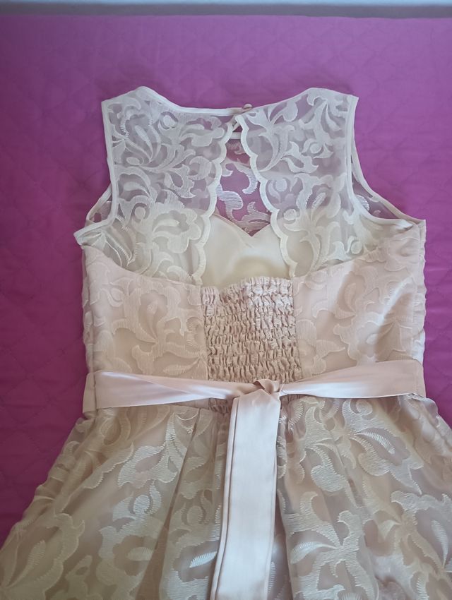 Vestido ceremonia rosa nude