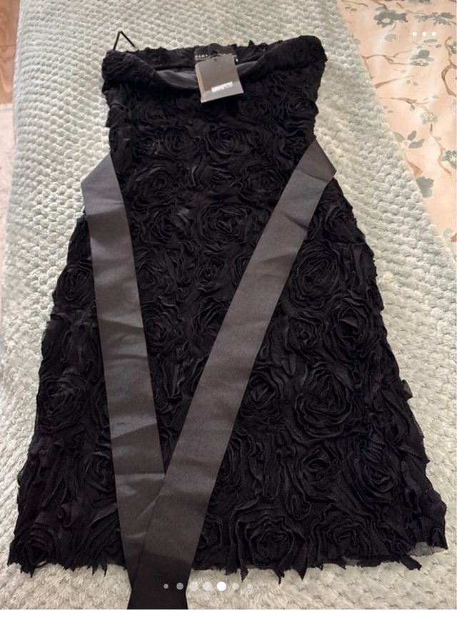 Vestido de fiesta, elastico con forro y lazada