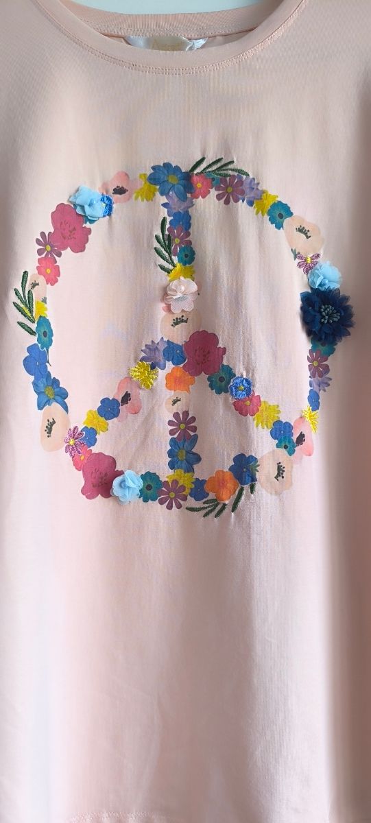 Camiseta rosa estampado floral