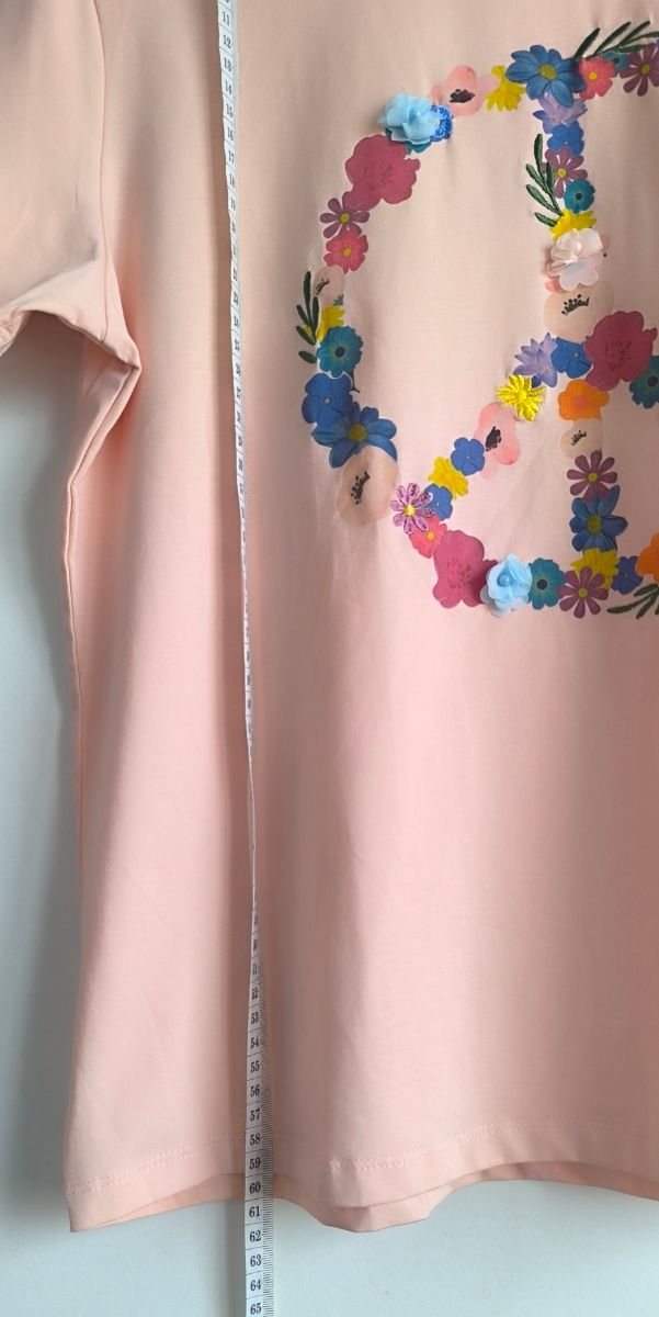 Camiseta rosa estampado floral