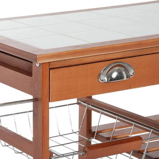 Carrello Cucina Legno con Cassetti Portaposate 2 R