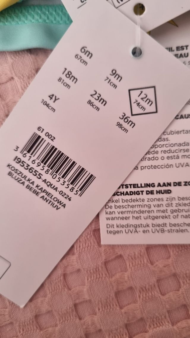 Camiseta baño bebé UPF40+ UVA+UVB