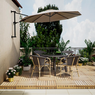 Ombrellone a Muro da Giardino Diametro 300 cm, Par