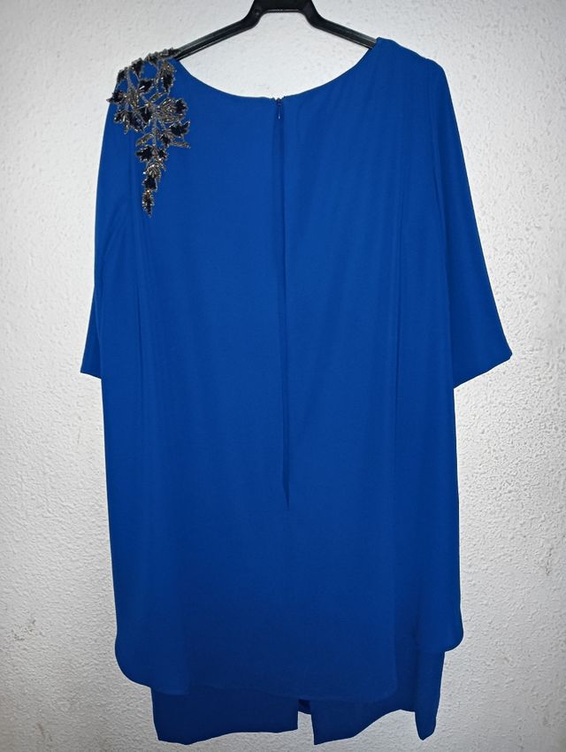 Vestido de invitada, madrina. Marca Penhalta, azul