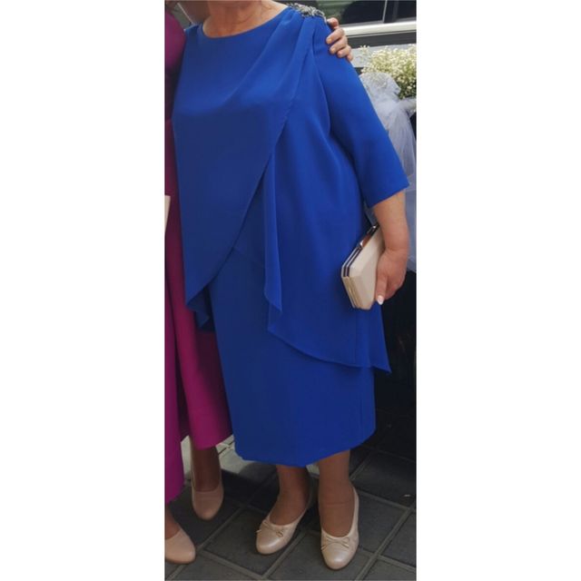 Vestido de invitada, madrina. Marca Penhalta, azul