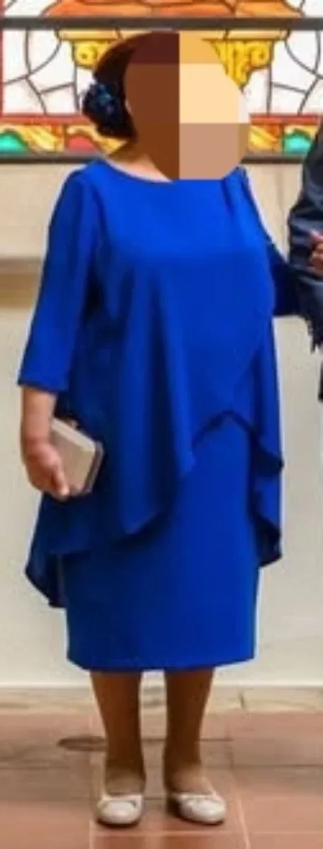 Vestido de invitada, madrina. Marca Penhalta, azul